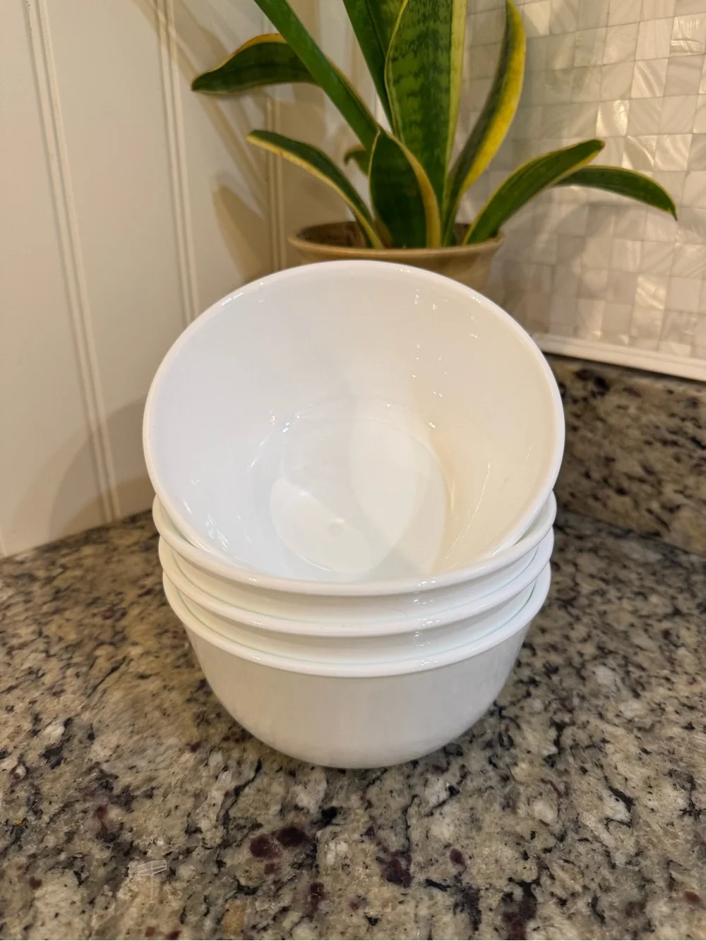 Corelle Winter Frost White Plain White Soup Cereal Bowls Deep 6-1/4” Set of 4